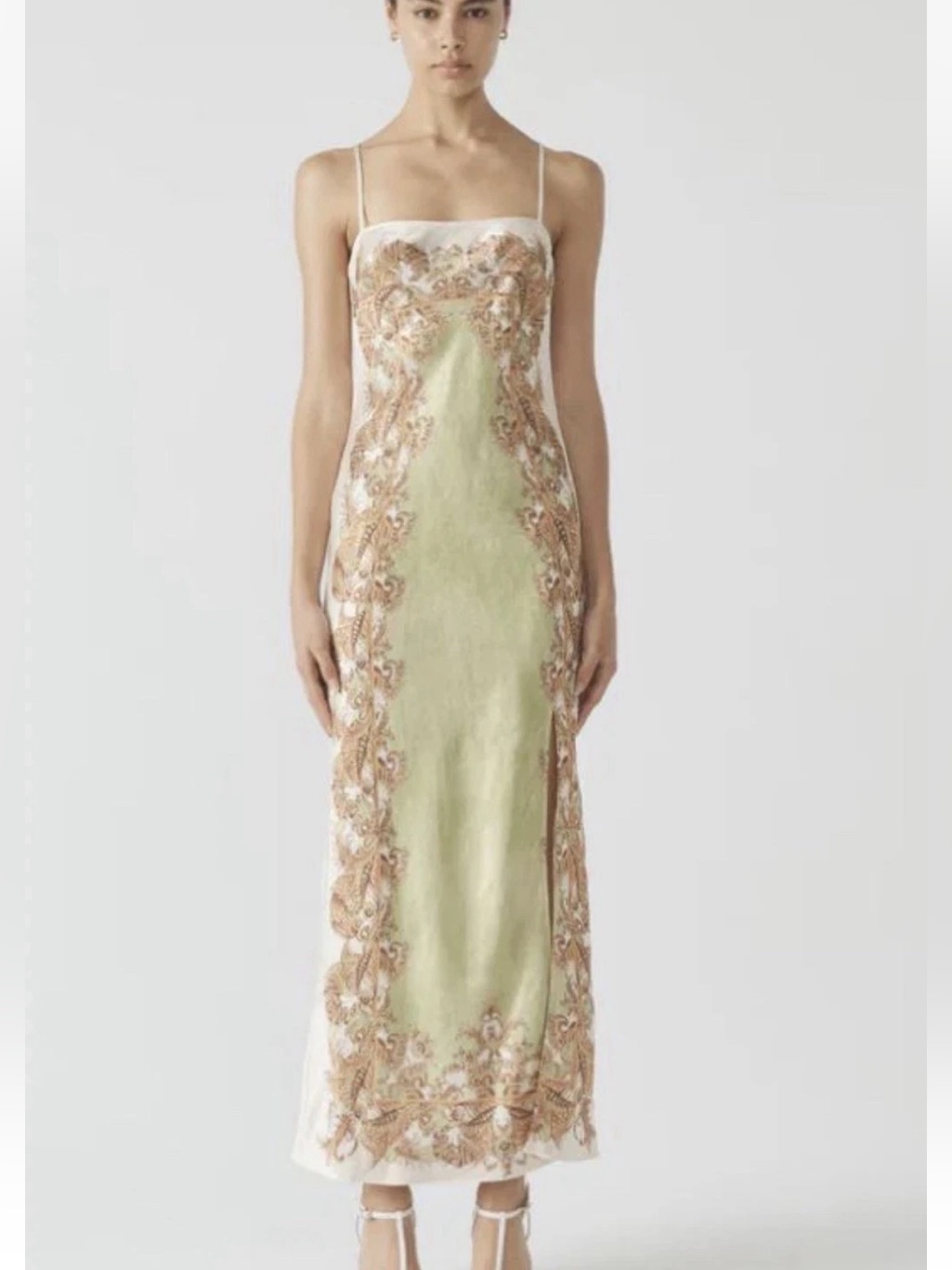 Nwt Antipodean Torrent Side Slit Midi Slip Dress Size 10 Kiwi